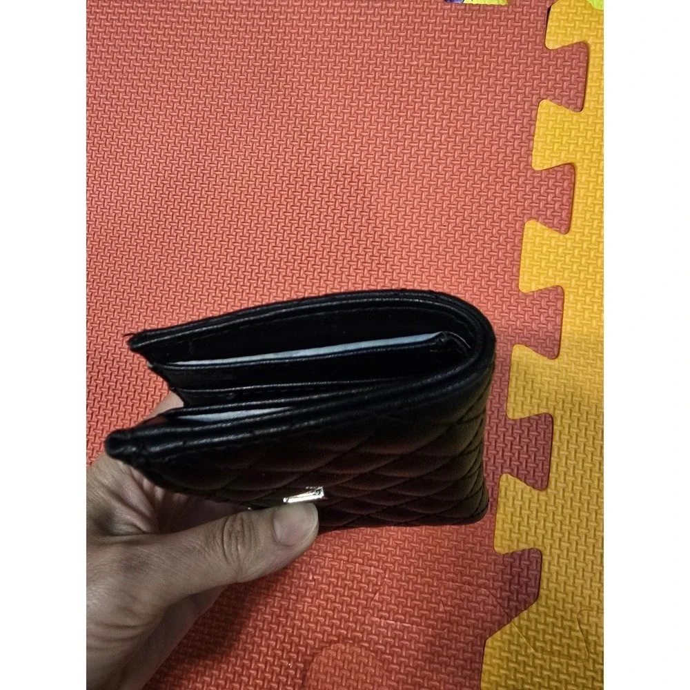 INC International Concepts‎ Black Quilted Mini Bifold Wallet Coin Card ID Purse